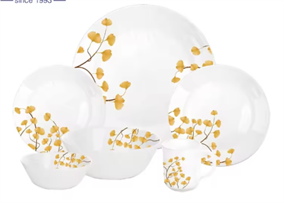 Wholesale 12pcs Opal Glass Dinner Set