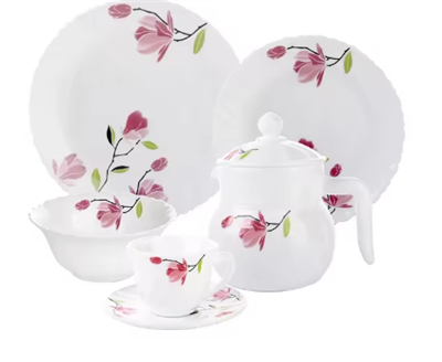 Wholesale 12pcs Opal Glass Dinner Set